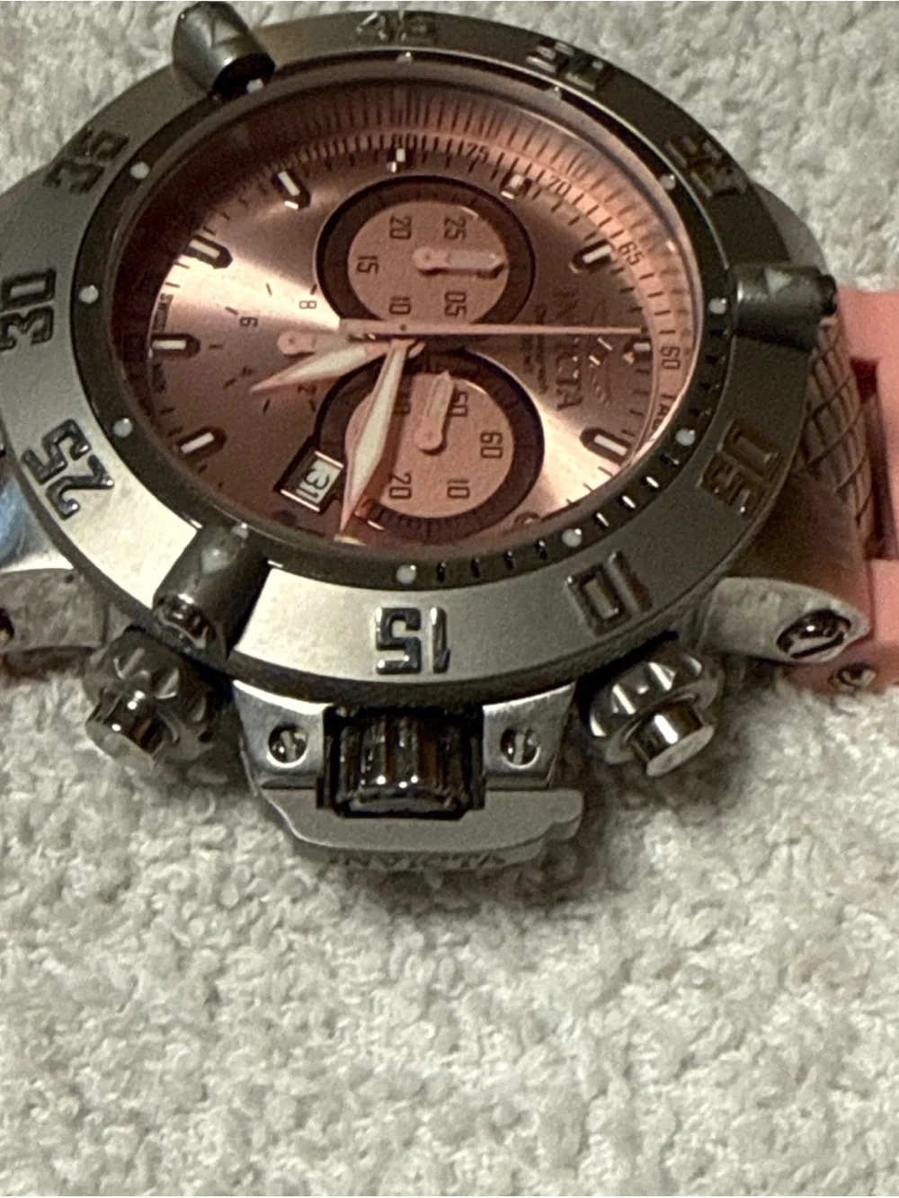 Invicta Men’s Subaqua Model 1383 Rose Pink Chronograph Stainless Steel Watch